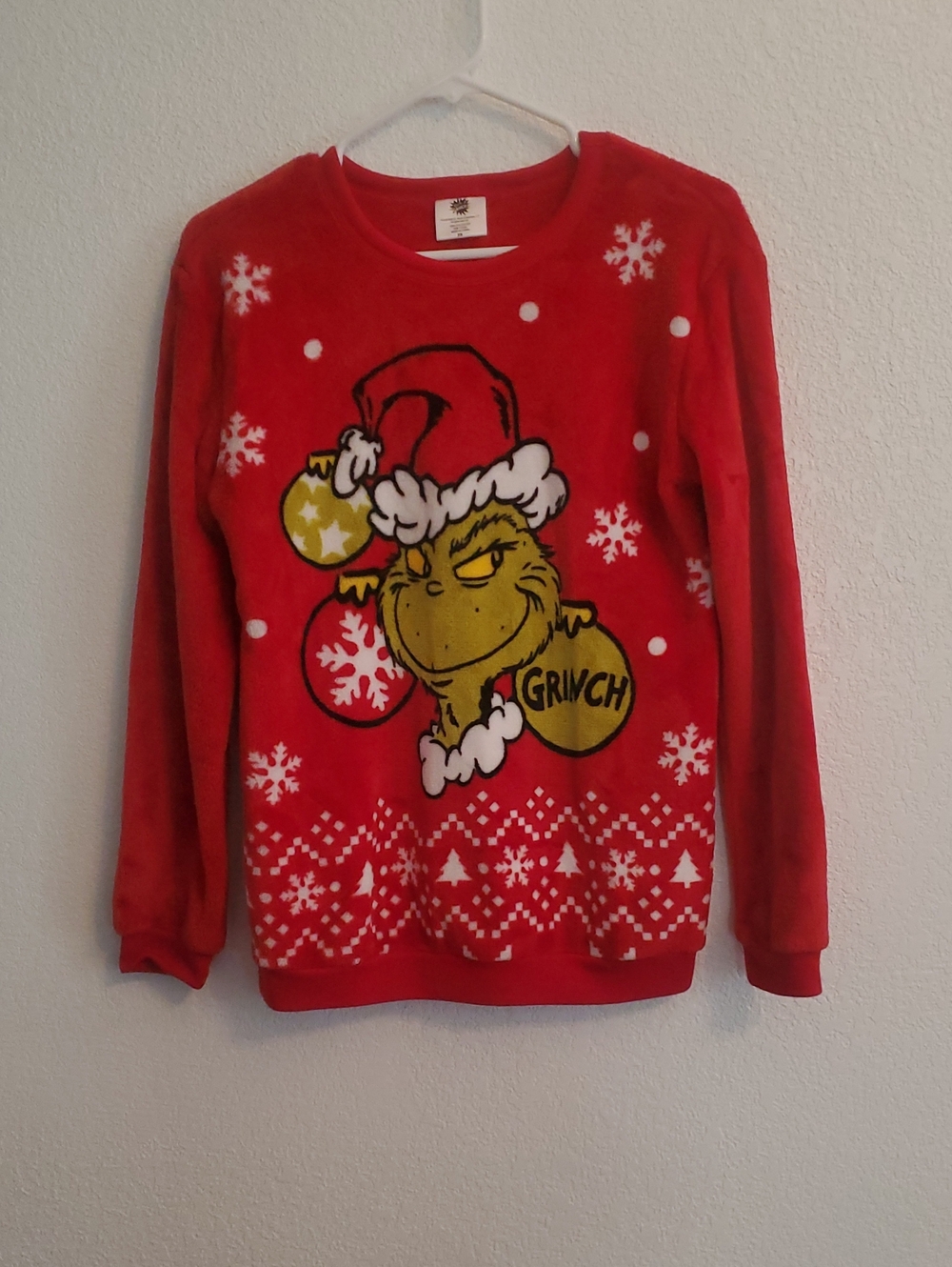 Official Dr.Suess Red "The Grinch" Christmas Holiday Crewneck Sweat Shirt